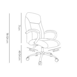 Silla q-connect direccion vero na simil piel base metalica alt max 1210 anc 650 prof 730 mm ruedas premium color blanco