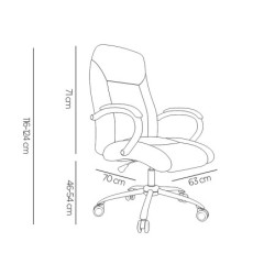 Silla q-connect direccion vero na simil piel base metalica alt max 1210 anc 650 prof 730 mm ruedas premium color negro