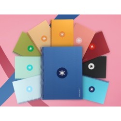 Cuaderno espiral a4 micro antartik tapa forrada 80h 90 gr cuadro 5mm 1 banda 4 taladros exp. 20 unidades