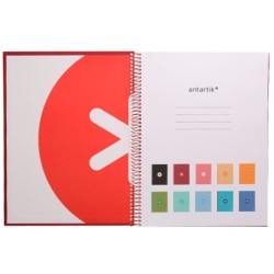 Cuaderno espiral a4 micro antartik tapa forrada 80h 90 gr cuadro 5mm 1 banda 4 taladros exp. 20 unidades
