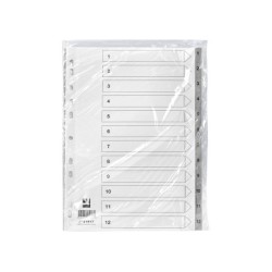 Separador numerico q-connect plastico 1-12 juego de 12 separadores din a4 multitaladro