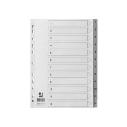 Separador numerico q-connect plastico 1-12 juego de 12 separadores din a4 multitaladro