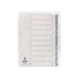 Separador numerico q-connect plastico 1-10 juego de 10 separadores din a4 multitaladro
