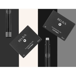 Tinta estilografica belius negro caja 6 cartuchos