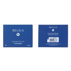 Tinta estilografica belius azul caja 6 cartuchos
