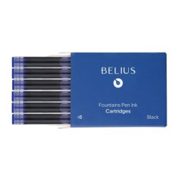 Tinta estilografica belius azul caja 6 cartuchos