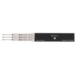 Recambio boligrafo belius negro 0,8 mm caja 3 unidades