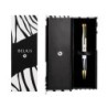 Boligrafo belius dualita cuerpo blanco color negro tinta azul caja de diseño
