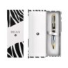 Boligrafo belius dualita cuerpo negro color blanco tinta azul caja de diseño
