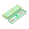 Boligrafo belius macaron bliss forma hexagonal color verde dorado tinta azul caja de diseño