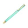 Boligrafo belius macaron bliss forma hexagonal color verde dorado tinta azul caja de diseño