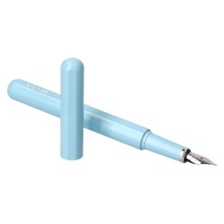 Pluma y funda de similpiel belius space b color minimalista azul tinta azul caja de diseño