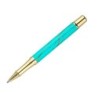 Roller belius aqua aluminio color turquesa y dorado tinta negra caja de diseño