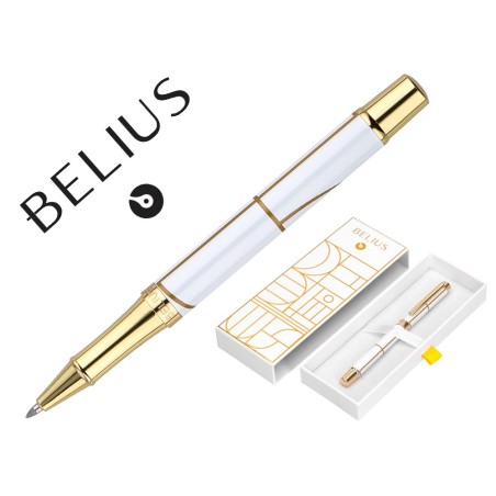 Roller belius carte blanche color blanco y dorado tinta negra caja de diseño