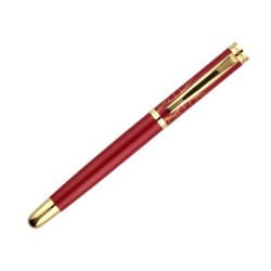 Pluma y estuche belius soiree color art deco granate y dorado tinta azul caja de diseño