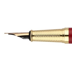 Pluma y estuche belius soiree color art deco granate y dorado tinta azul caja de diseño