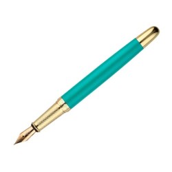 Pluma belius soiree aluminio color art deco turquesa y dorado tinta azul caja de diseño