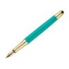 Pluma belius soiree aluminio color art deco turquesa y dorado tinta azul caja de diseño