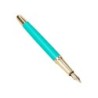 Pluma belius soiree aluminio color art deco turquesa y dorado tinta azul caja de diseño