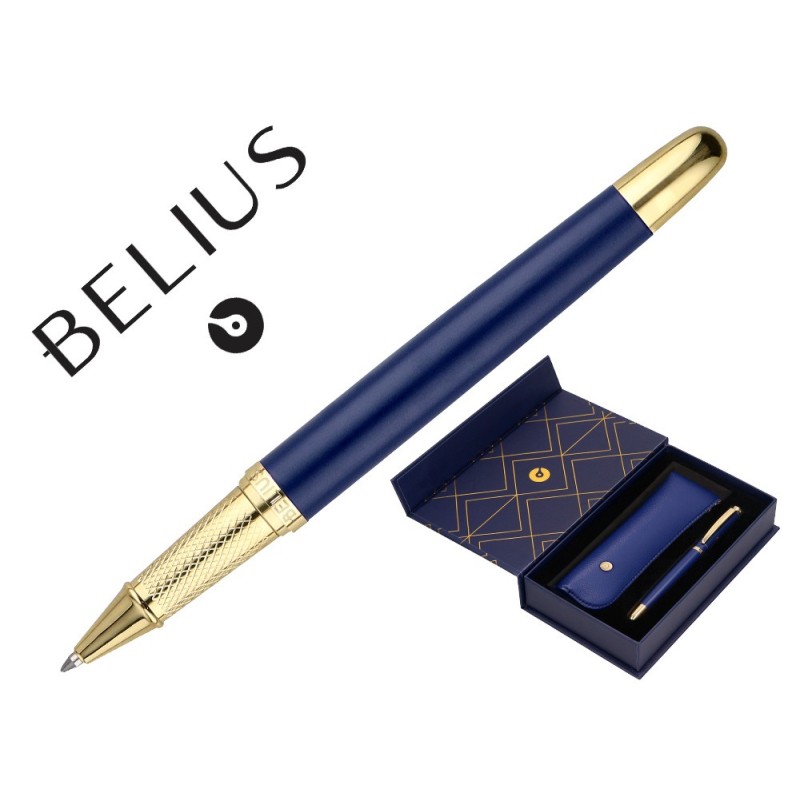 Boligrafo y estuche belius soiree color azul marino y dorado tinta azul caja de diseño Boligrafo y estuche belius soiree color azul marino y dorado tinta azul caja de diseño
