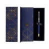 Pluma belius soiree aluminio color art deco azul marino y dorado tinta azul caja de diseño