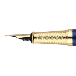 Pluma belius soiree aluminio color art deco azul marino y dorado tinta azul caja de diseño