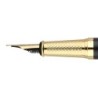 Pluma y estuche belius soiree color art deco negro y dorado tinta azul caja de diseño