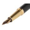 Pluma y estuche belius soiree color art deco negro y dorado tinta azul caja de diseño