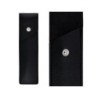 Roller y estuche belius turbo aluminio textura punteada negro plateado tinta azul caja de diseño