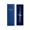 Pluma belius neptuno aluminio textura wavy color azul marino tinta azul caja de diseño