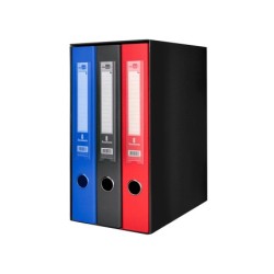 Modulo liderpapel 3 archivadores folio 2 anillas mixtas 40mm colores surtidos