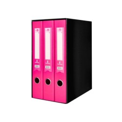 Modulo liderpapel 3 archivadores folio 2 anillas mecanismo de palanca 52mm rosa