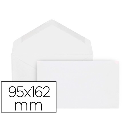 Sobre liderpapel blanco con fondo 95x162 mm engomado solapa de pico caja de 500 unidades