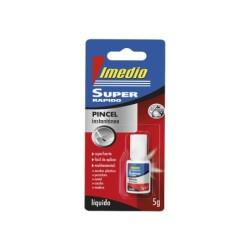 Pegamento imedio super rapido adhesivo instantaneo pincel bote de 5 gr