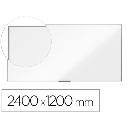 Pizarra blanca nobo essence acero lacado 2400x1200 mm