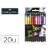Rotulador faber castell edicion black punta de pincel caja de 20 unidades colores surtidos