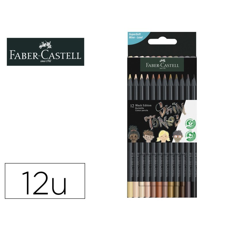 Lapices de colores faber castell black edition tonos de piel caja de 12 unidades colores surtidos Lapices de colores faber castell black edition tonos de piel caja de 12 unidades colores surtidos