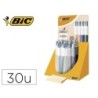 Boligrafo bic cuatro colores wood expositor de 30 unidades colores surtidos