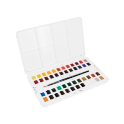 Acuarela daler rowney aquafine caja metalica de 48 colores surtidos con pincel