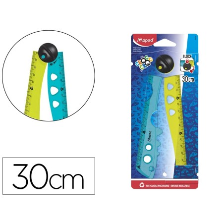 Regla maped plastico plegable croc croc blister de 1 unidad 15 cm  1 unidad 30 cm