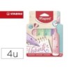 Rotulador maped fluorescente pastel flex blister de 4 unidades colores surtidos