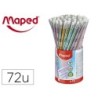 Lapices de grafito maped plastico glitter deco hb con goma 72 colores surtidos
