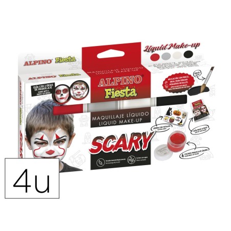 Barra de maquillaje alpino scary caja de 4 colores surtidos  pincel  folleto