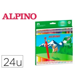 Lapices de colores alpino borrable caja de 24 unidades colores surtidos