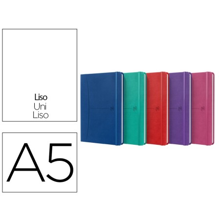 Cuaderno oxford cosida tapa extradura din a5 80 hojas liso colores vivos surtidos