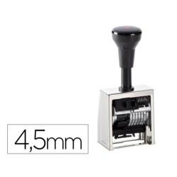 Numerador automatico reiner metalico 6 cifras altura tipo 4,5 mm