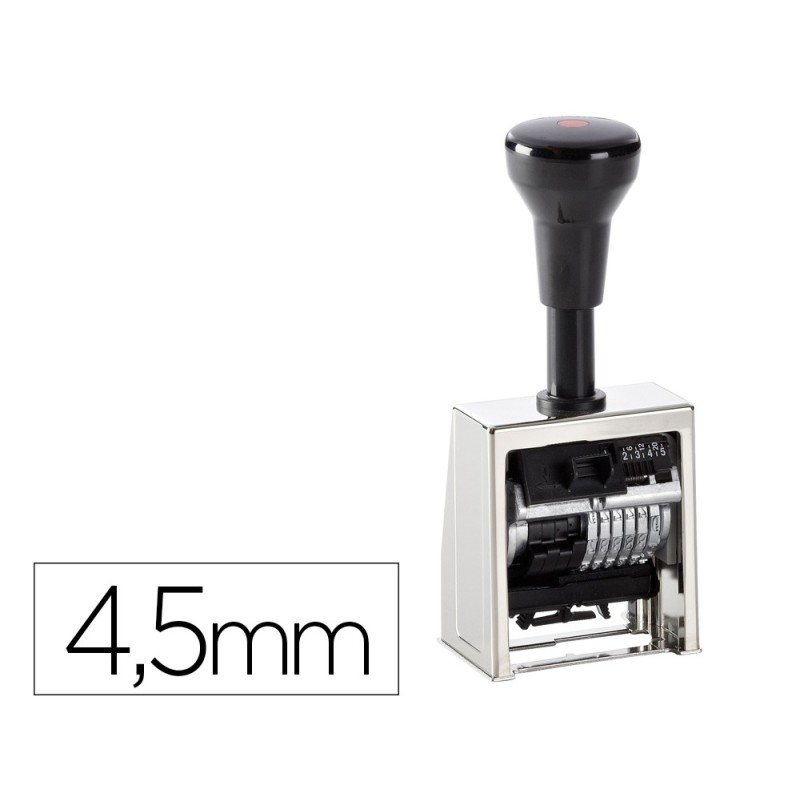 Numerador automatico reiner metalico 6 cifras altura tipo 4,5 mm Numerador automatico reiner metalico 6 cifras altura tipo 4,5 mm