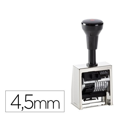 Numerador automatico reiner metalico 6 cifras altura tipo 4,5 mm
