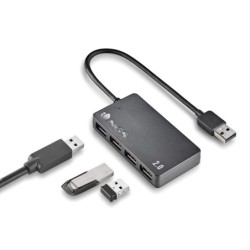Hub ngs tiny 4 puertos con adaptador corriente usb 2.0