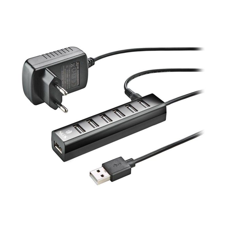 Hub ngs tiny 7 puertos con adaptador corriente usb 2.0 Hub ngs tiny 7 puertos con adaptador corriente usb 2.0